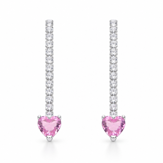 Aretes Corazón de Cristal