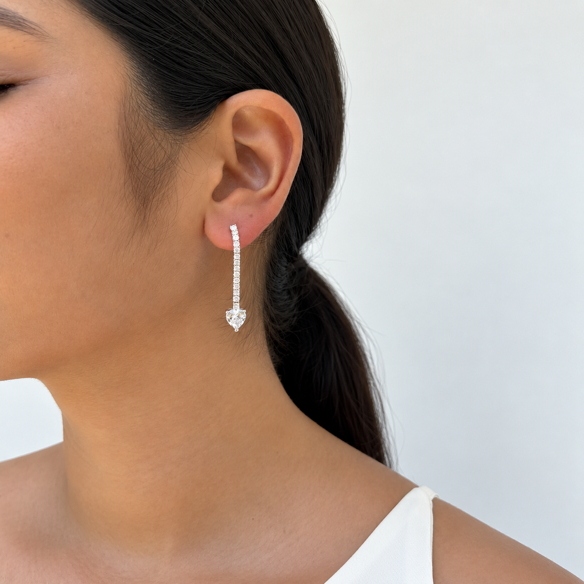 Aretes Corazón de Cristal