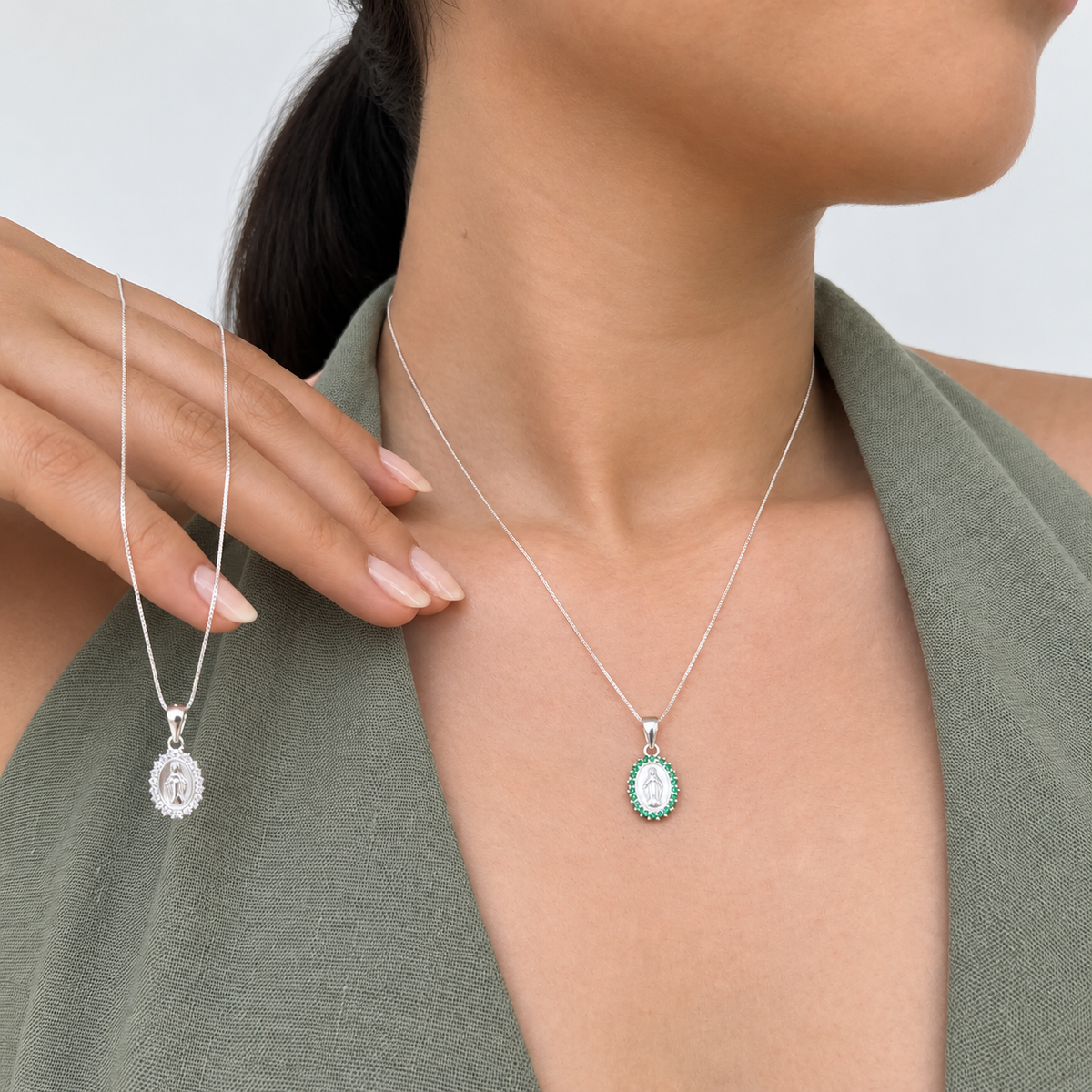 Cadena Virgen Milagrosa con circones