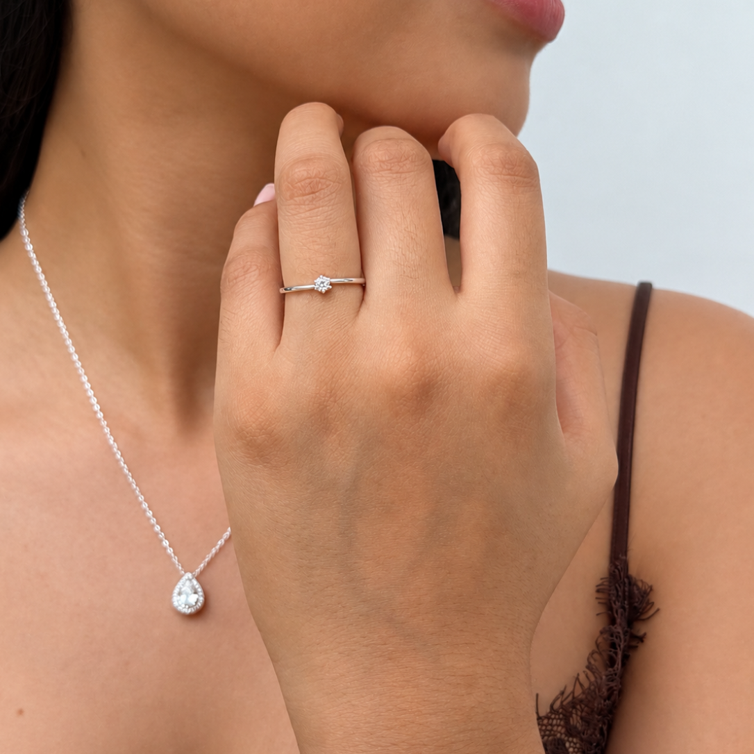 Anillo Solitario de Circonia