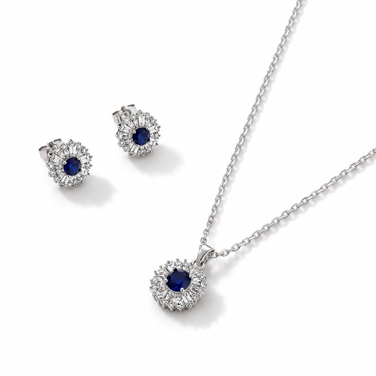 Set Piedra Central con Halo de Circones de Luz