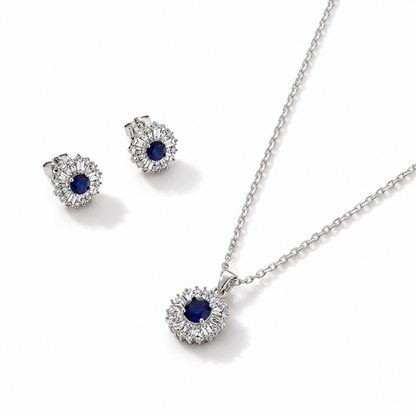 Set Piedra Central con Halo de Circones de Luz